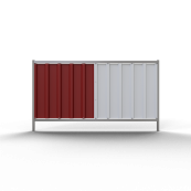 Mobile fence Trapez | Sheet metal panel: red / white | height: 1.20 m